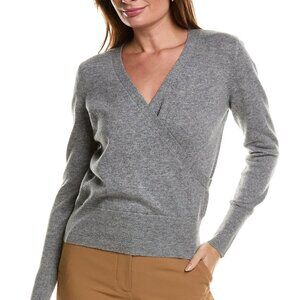 Forte Cashmere rib surplice cashmere pullover